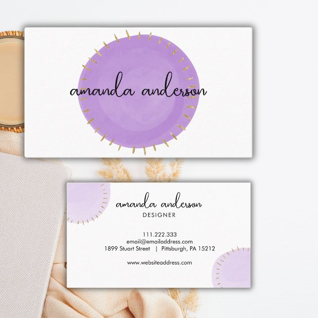 Luxury Purple Gold Circle Professional  Business Card (Creator Uploaded)