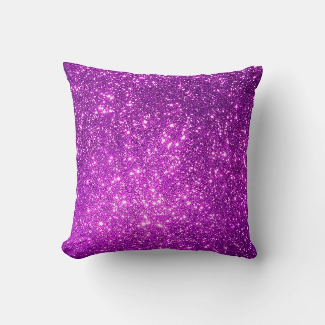 Luxury Purple Gold Glitter Cushion (Front)