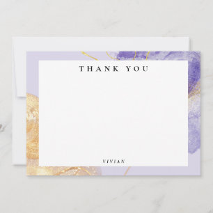 Luxury Purple & Golden Abstract Thank You Card