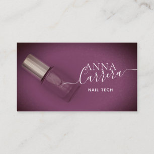 Luxury Purple Nail Colour Nail Tech Nail Salon Business Card