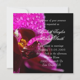 Luxury Purple Orchid Wedding Invite