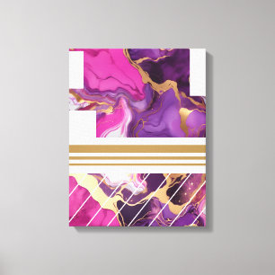 Luxury Purple, Pink, and Gold Marble Canvas Print
