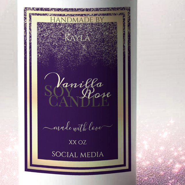 Luxury Purple Product Packaging Labels Gold Frame (Creator Uploaded)