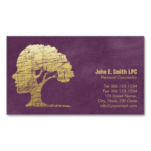 Luxury Purple Psychologist Personal Counsellor Magnetic Business Card