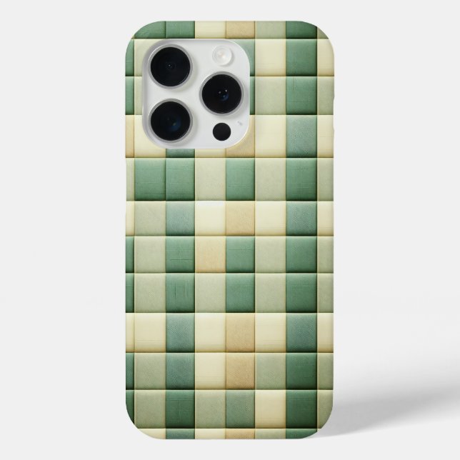 Luxury Quilted Fabric Pattern Case - Sage Green  (Back)
