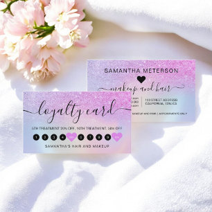 Luxury Rainbow Glitter Ombre Makeup 10  Loyalty Card