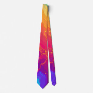 Luxury Rainbow Marble with Gold Accents, Elegant Tie