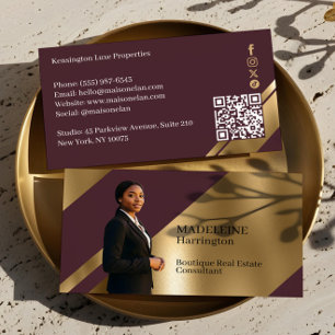 Luxury Real Estate Agent Black & Gold Black Luxe Business Card