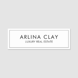 Luxury Real Estate Agent Name Tag White