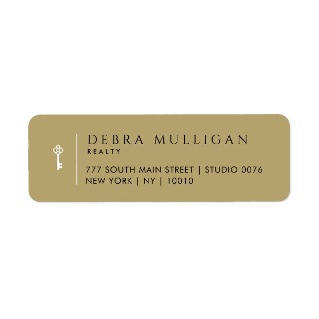 Luxury Real Estate Agent Return Address Labels (Front)