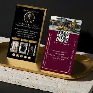 Luxury Real Estate Black Gold Social Media Photos Business Card