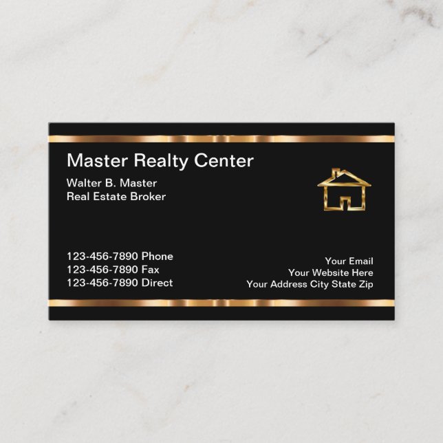 Luxury Real Estate Broker Business Cards (Front)