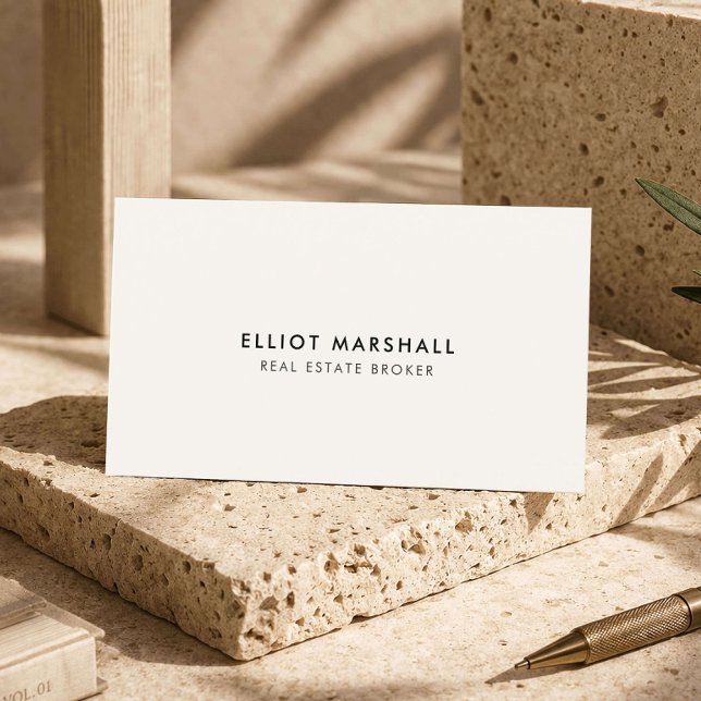 Luxury Real Estate Broker Modern Minimalist Ivory Business Card (Creator Uploaded)