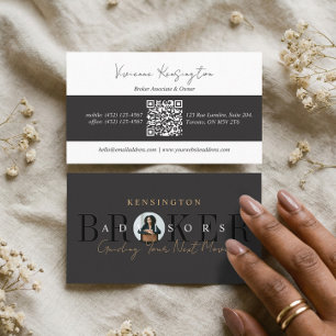 Luxury Real Estate Broker Professional Photo QR Business Card
