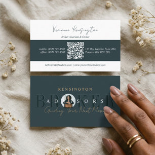 Luxury Real Estate Broker Professional Photo QR Business Card