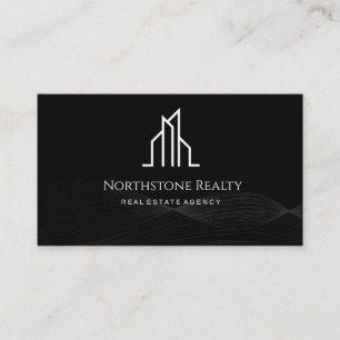 Luxury Real Estate Business Card Black & White M