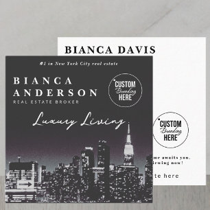 Luxury Real Estate Business Logo Photo QR Code  Square Business Card