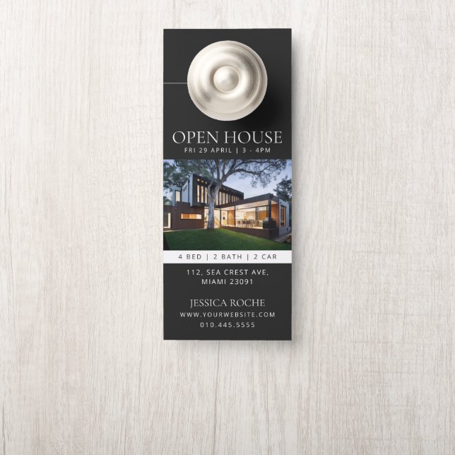 Luxury Real Estate Door Hanger | Open House (On Knob)