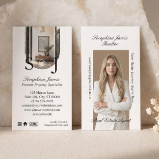 Luxury Real Estate Photo Modern Realtor Branding Business Card