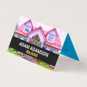 Luxury Real Estate (QR Code) House Realtor Folded Business Card