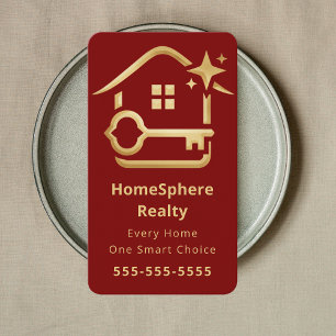 Luxury Realtor Real Estate Agent Broker Deep Red Business Card