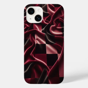 Luxury Red & Black Velvet Plaid Phone Case Elegant