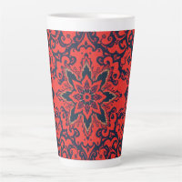 Luxury Red Blue Ornate Persian Medallion Pattern