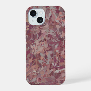Luxury Red Brown Grey Watercolor Abstract Art iPhone 15 Case
