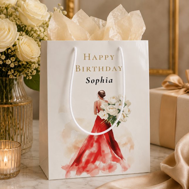 Luxury Red Dress Birthday Gift Bag (Creator Uploaded)