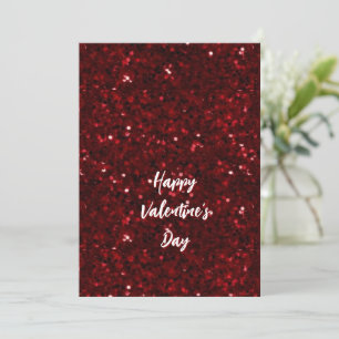 Luxury Red Glitter Happy Valentine's Day Special Holiday Card