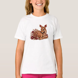 Luxury Red Gold Deer Art T-Shirt