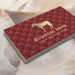 Luxury Red & Gold Horse Horseback Riding Equine  Business Card