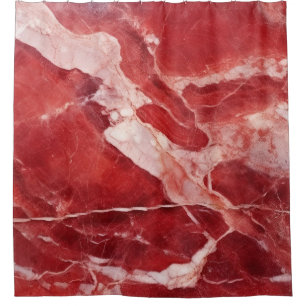 Luxury Red Jasper Onyx Marble Stone Texture Shower Curtain