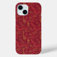 Luxury Red Orange Brown Paisley Abstract Magic