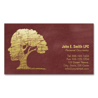 Luxury Red Psychologist Personal Counsellor Magnetic Business Card