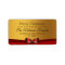 Luxury Red Ribbon & Gold Glitter Christmas Address