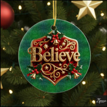 Luxury Red Velvet Gold Christmas ( Believe )