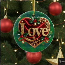 Luxury Red Velvet Gold Christmas (love)