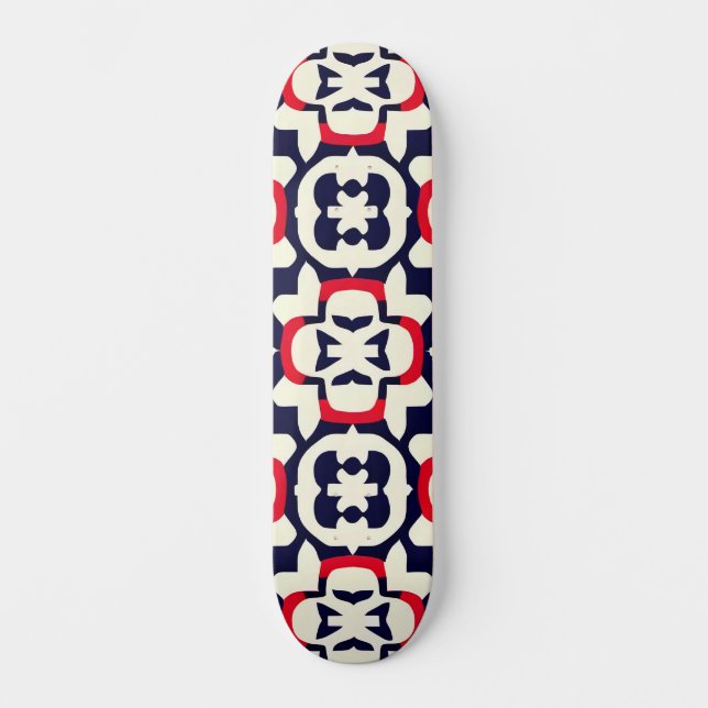 Luxury Red White and Blue Skateboard (Front)