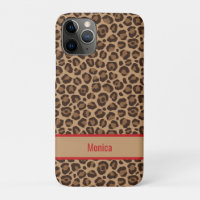 Luxury Red with Leopard Print iphone case