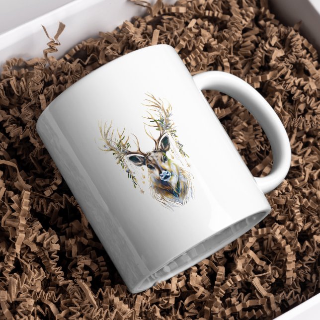 Luxury Reindeer, Celebrate the Magic of Christmas Coffee Mug (Creator Uploaded)