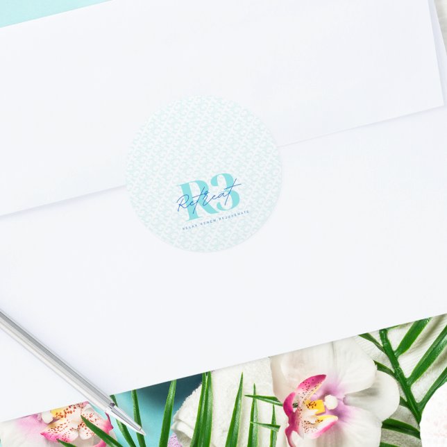 Luxury Retreat Corporate Event Classic Round Sticker (Creator Uploaded)