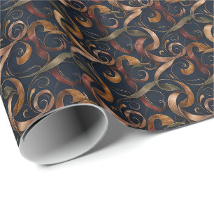 Luxury Ribbon Wrapping Paper Elegant Swirl