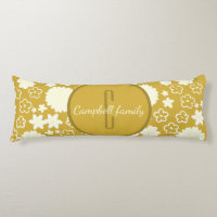 LUXURY RICH GOLD CREAM ROYAL BLUE FLOWER MONOGRAM