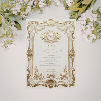 Luxury Rococo Elegant French Lace Wedding Enclosure Card
