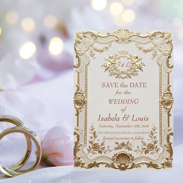 Luxury Rococo Elegant French Lace Wedding Save The Date (Creator Uploaded)