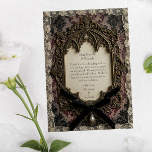 Luxury Rococo Victorian Lace Gothic Wedding Thank You Card