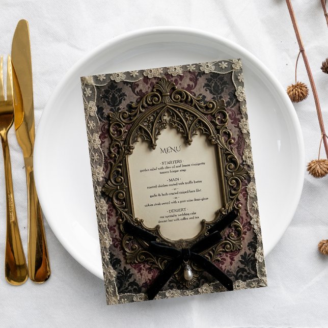 Luxury Rococo Victorian Lace Wedding Menu (Creator Uploaded)