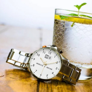 Luxury romantic couple monogram wedding keepsake  watch