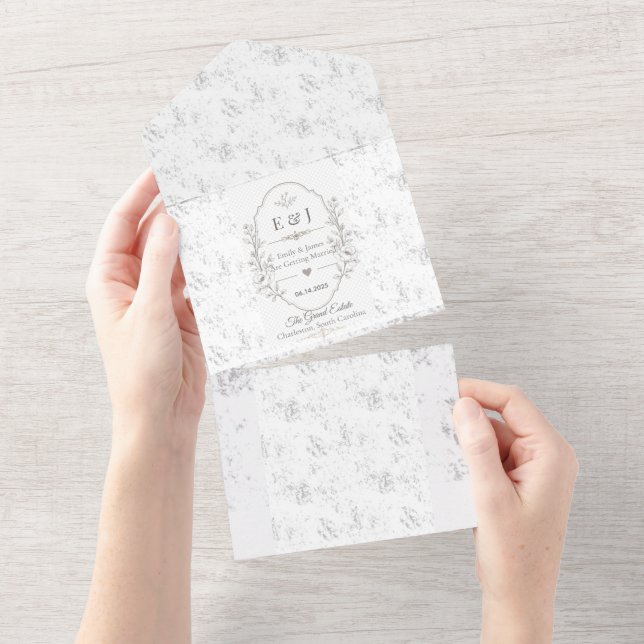 Luxury Romantic Wedding Celebration Design All In One Invitation (Tearaway)